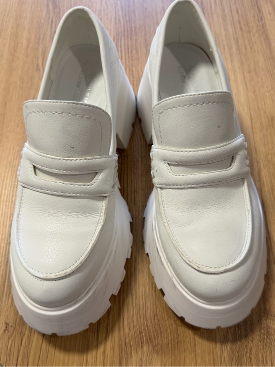 Call It Spring Shoes - White Chunky Platform Loafers Lug Sole Vegan Slip On Shoes Women's Size 7